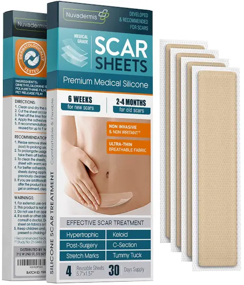 nuvadermis silicone scar sheets for boil scars